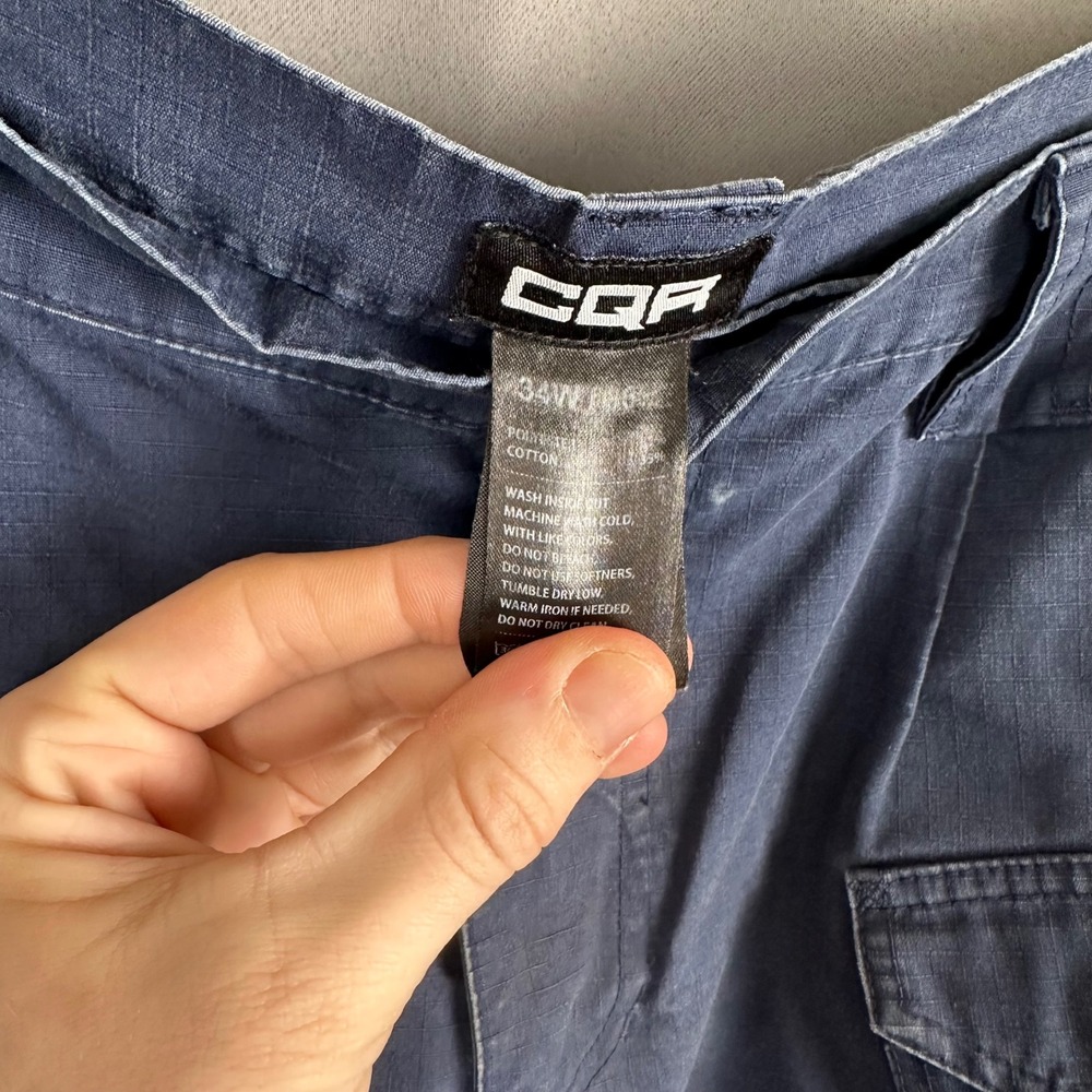 CQR Men's Blue Cargo Pants 34 W X 36 L